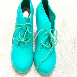 4 inch sea green platform dress shoes